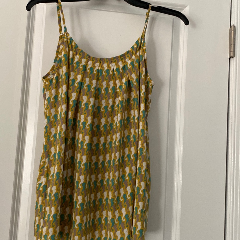 Cabi blouse. Size Medium. Yellow, grey, aqua green.